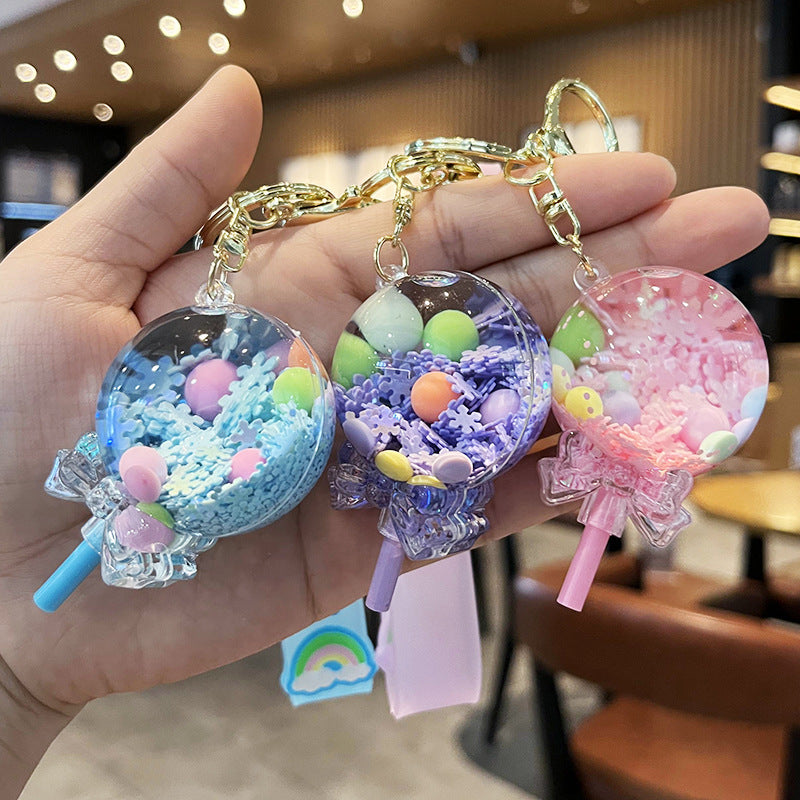 Wholesale Acrylic Quicksand Lollipop Keychain