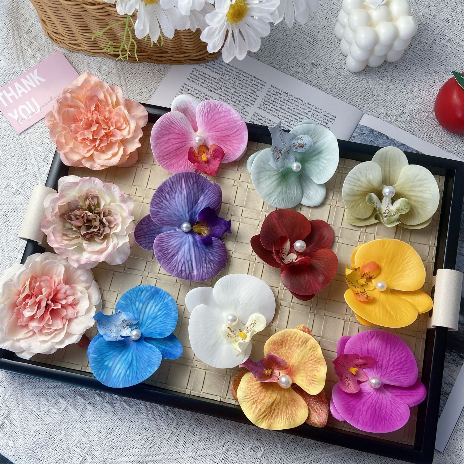 Wholesale Valentine's Day Excellent Purple Phalaenopsis Simulated Flower Atmosphere Headwear