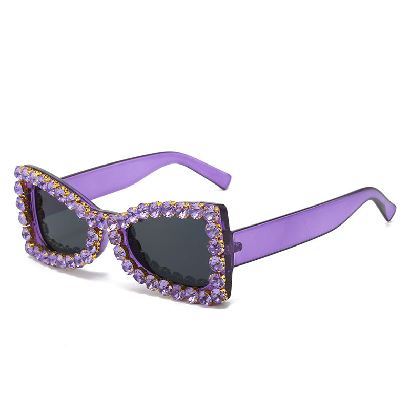 Wholesale Butterfly Rhinestone Sparkling Prom Party Hip Hop Sunglasses