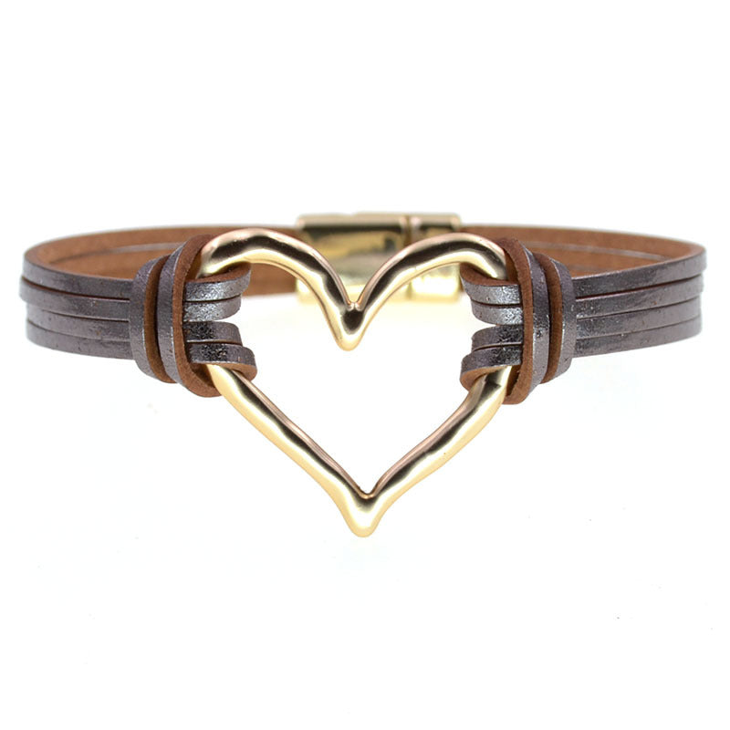 Wholesale Layered large heart-shaped women' s bracelet