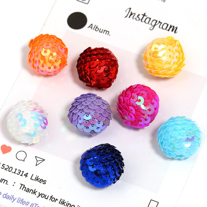 Wholesale  10pcs  Colorful sequin Acrylic Beads