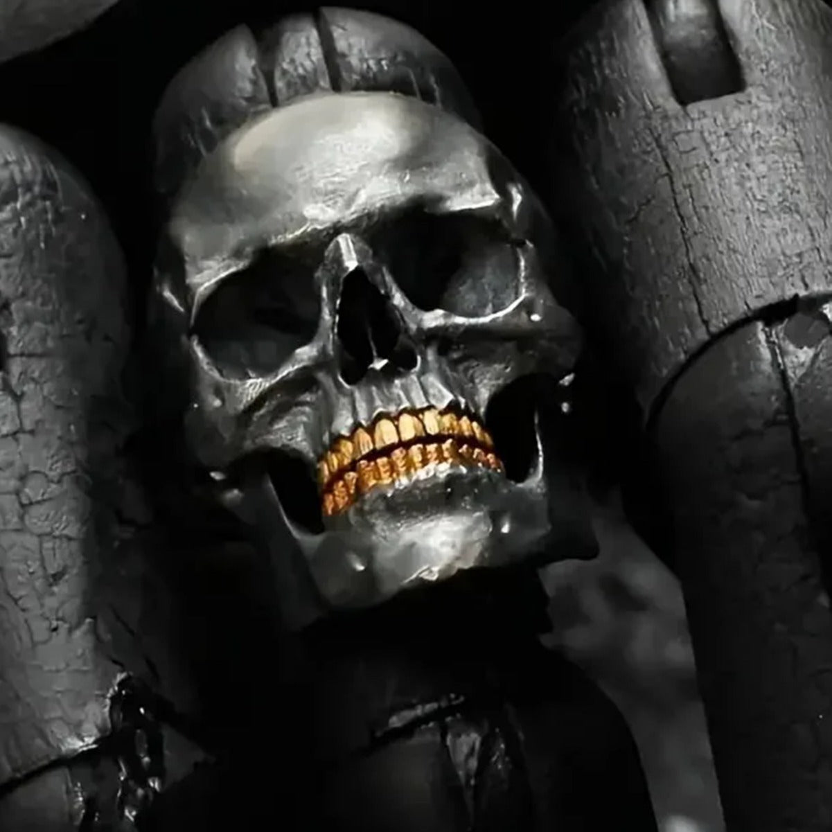 Wholesale Distressed skull ring retro punk style skull ring