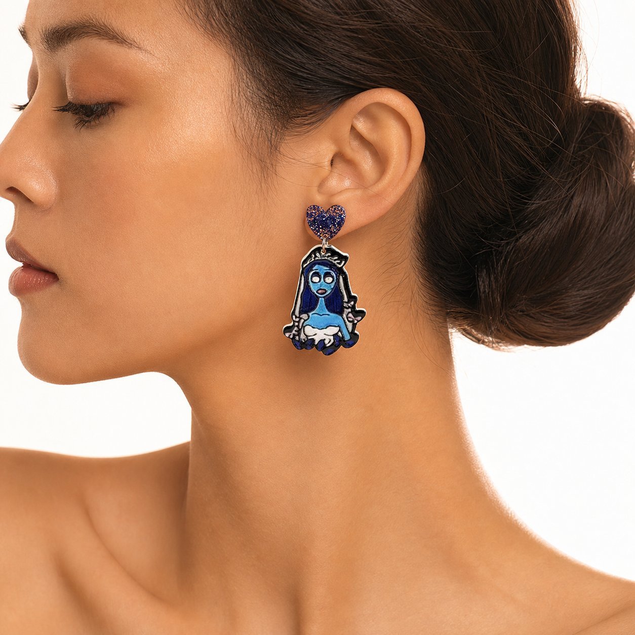 Wholesale Trendy  Zombie Ghost Irregular Earrings Alloy Rhinestone Party Jewelry Accessory
