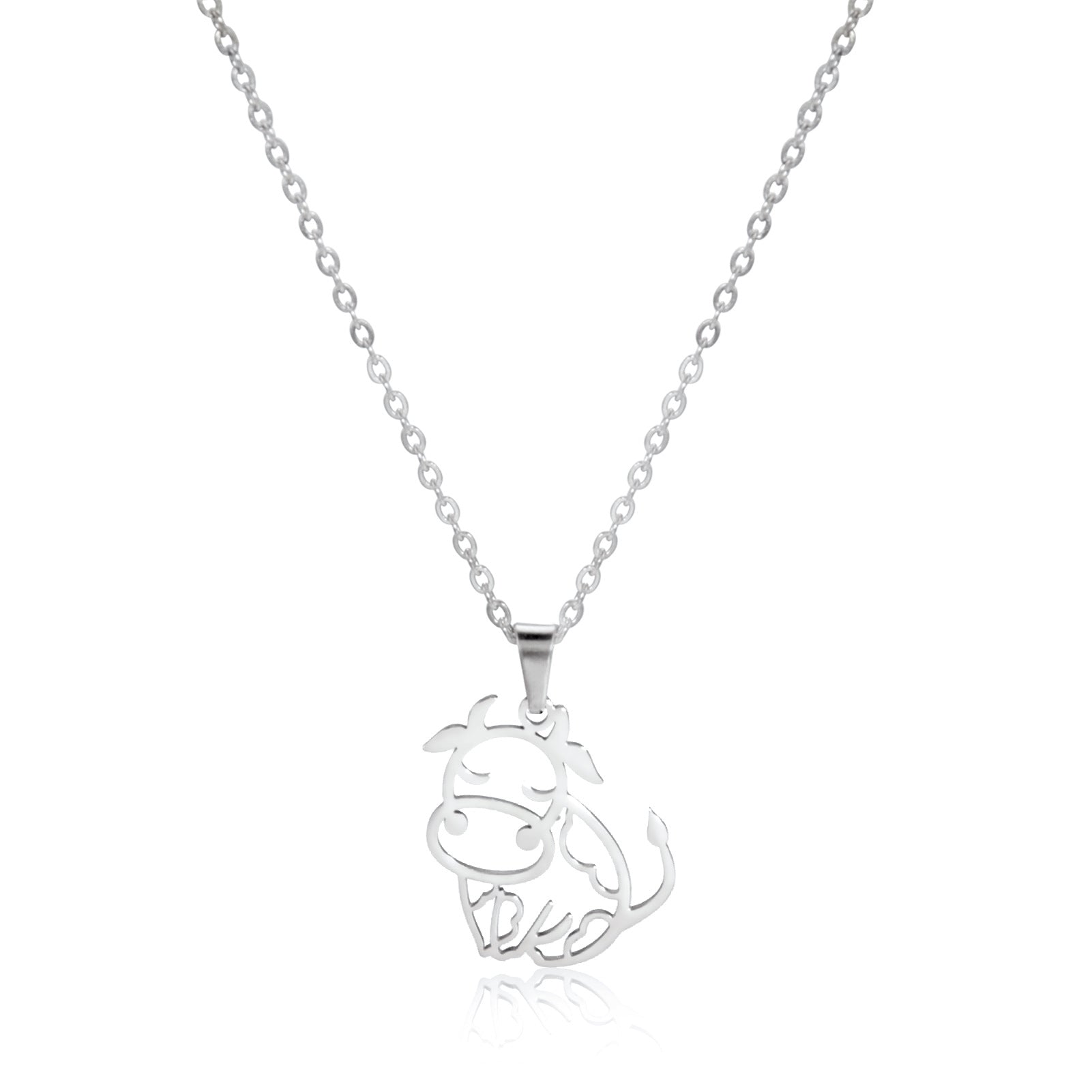 Wholesale Animal Shaped Cute Cow Gold Plated Necklace