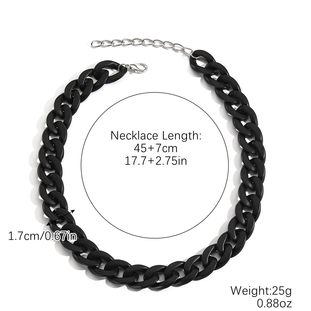 Wholesale Punk Geometric Thick Chain Hip-Hop Necklace Clavicle Chain