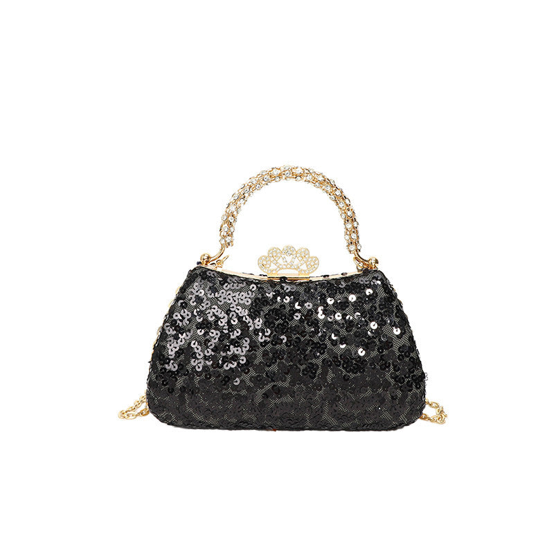 Wholesale pu leather sequined handbag