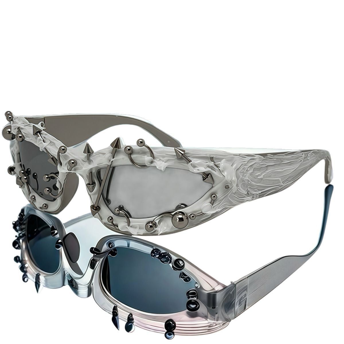 Wholesale Punk Cool Rivet Decorative Sunglasses