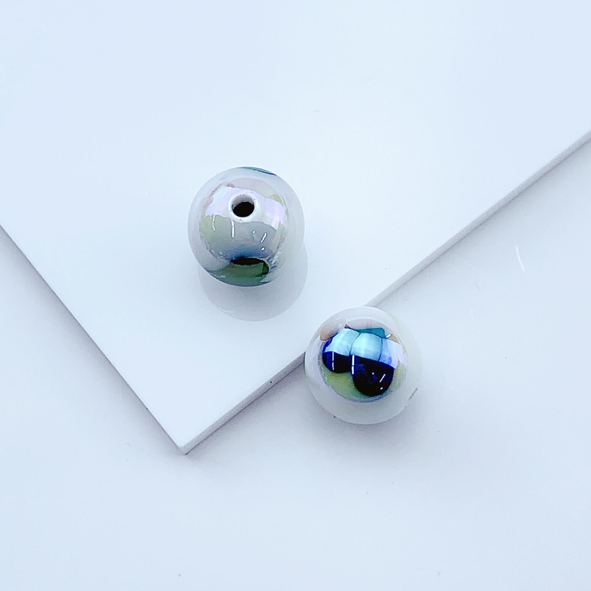 Wholesale of 10PCS Acrylic UV Coated Dark Series Straight Hole Beads