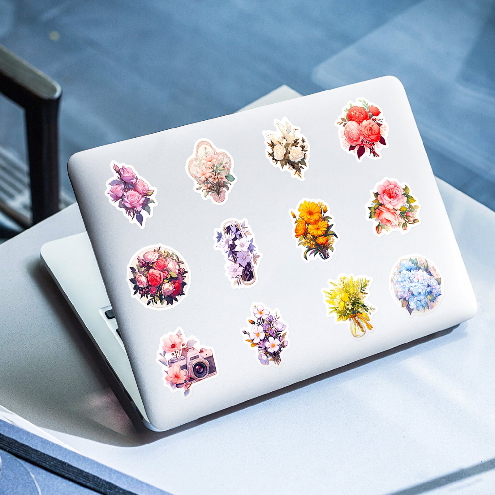 Wholesale 50pcs Retro Flower Graffiti Stickers Plant Flowers Cartoon Creative Notebook Stickers