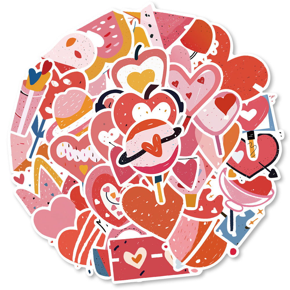 Wholesale  50pcs Valentine' s Day Love Cartoon  Stickers