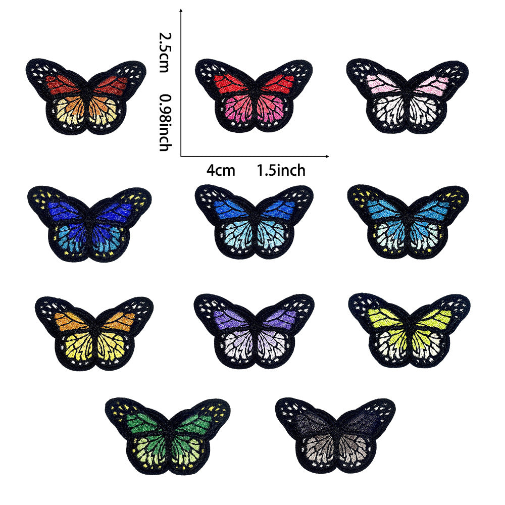 Wholesale Trendy Embroidered Butterfly Patches DIY Clothing Shoe Hat Bag Decor Accessory With Hot Melt Backing For Resale