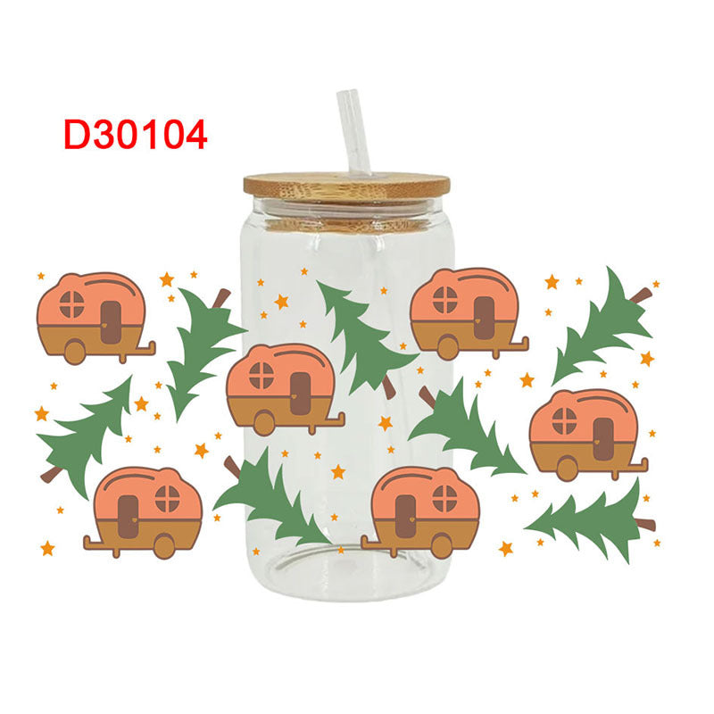 Wholesale Colorful outdoor camping series 16oz Cup UV DTF Wraps