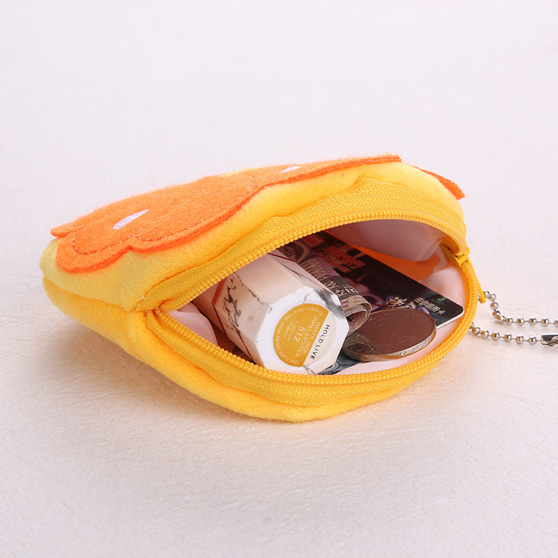 Wholesale Cartoon Fruit Plush Mini Purse Keychain