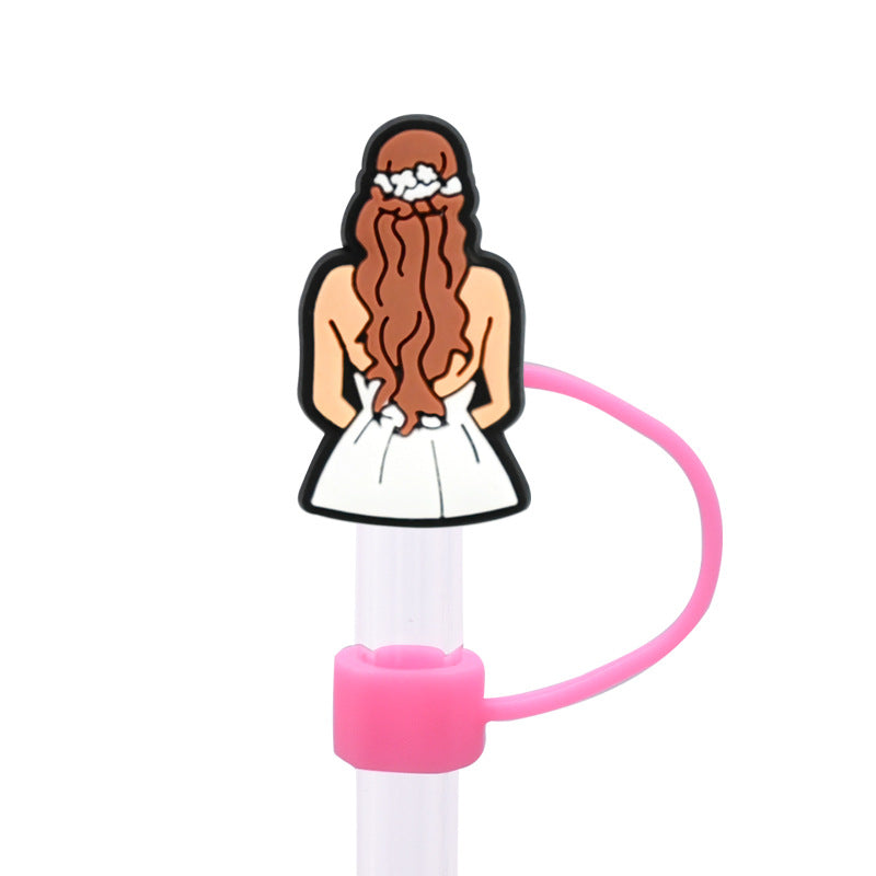 Wholesale Random 100pcs 10MM Valentine' s Day dust plug DIY cup straw accessories