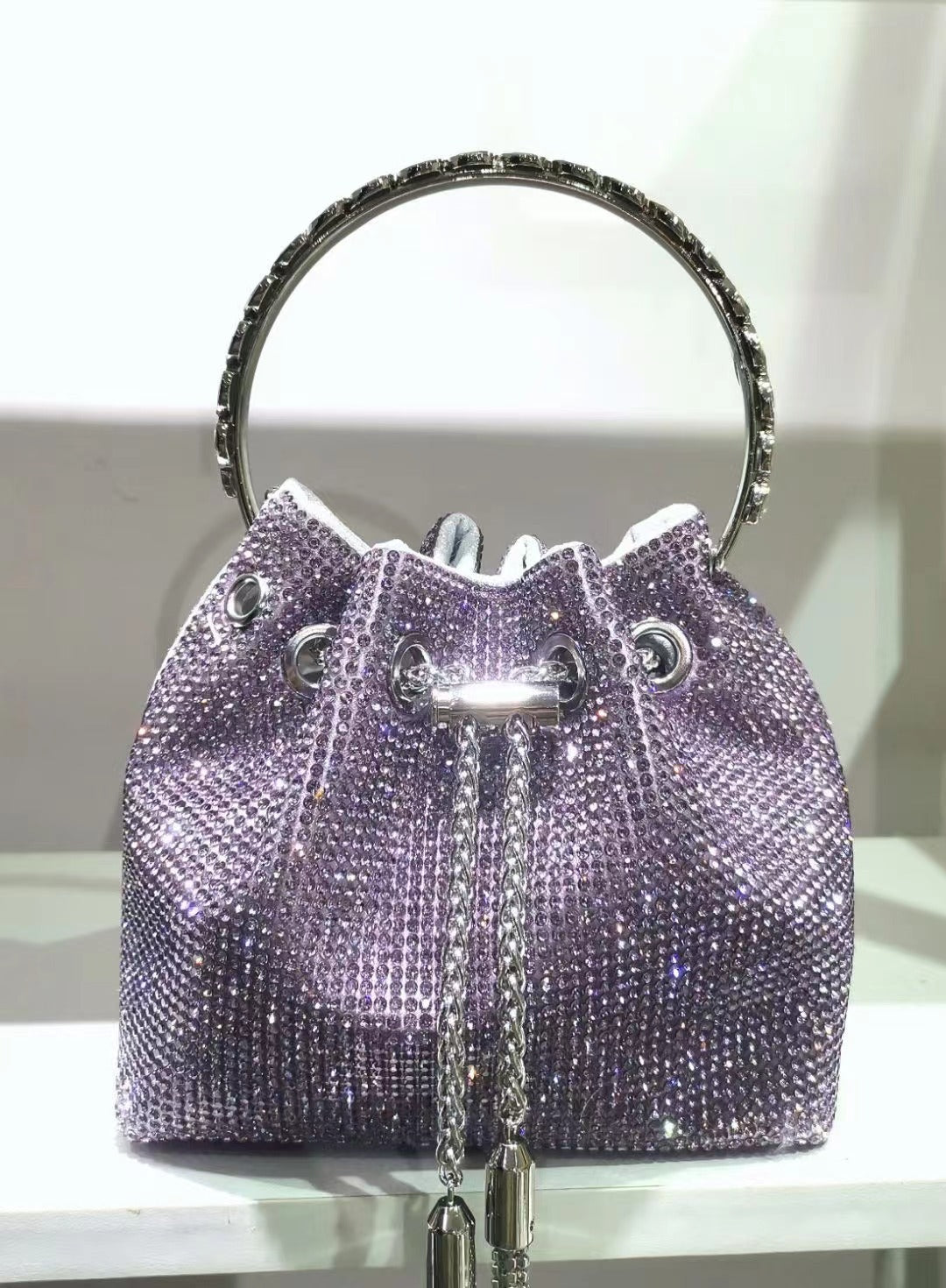 Wholesale Rhinestone Acrylic Fashion Diamond-encrusted High-end Evening Handbag Chain Bag Shoulder Bag