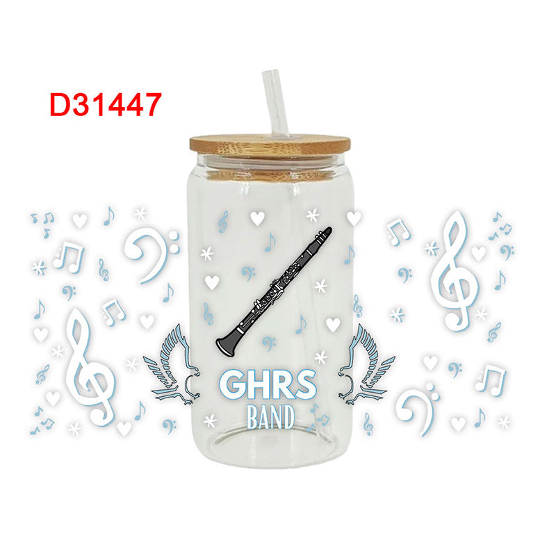 Wholesale Colorful Cartoon Music 16oz Cup UV DTF Wraps