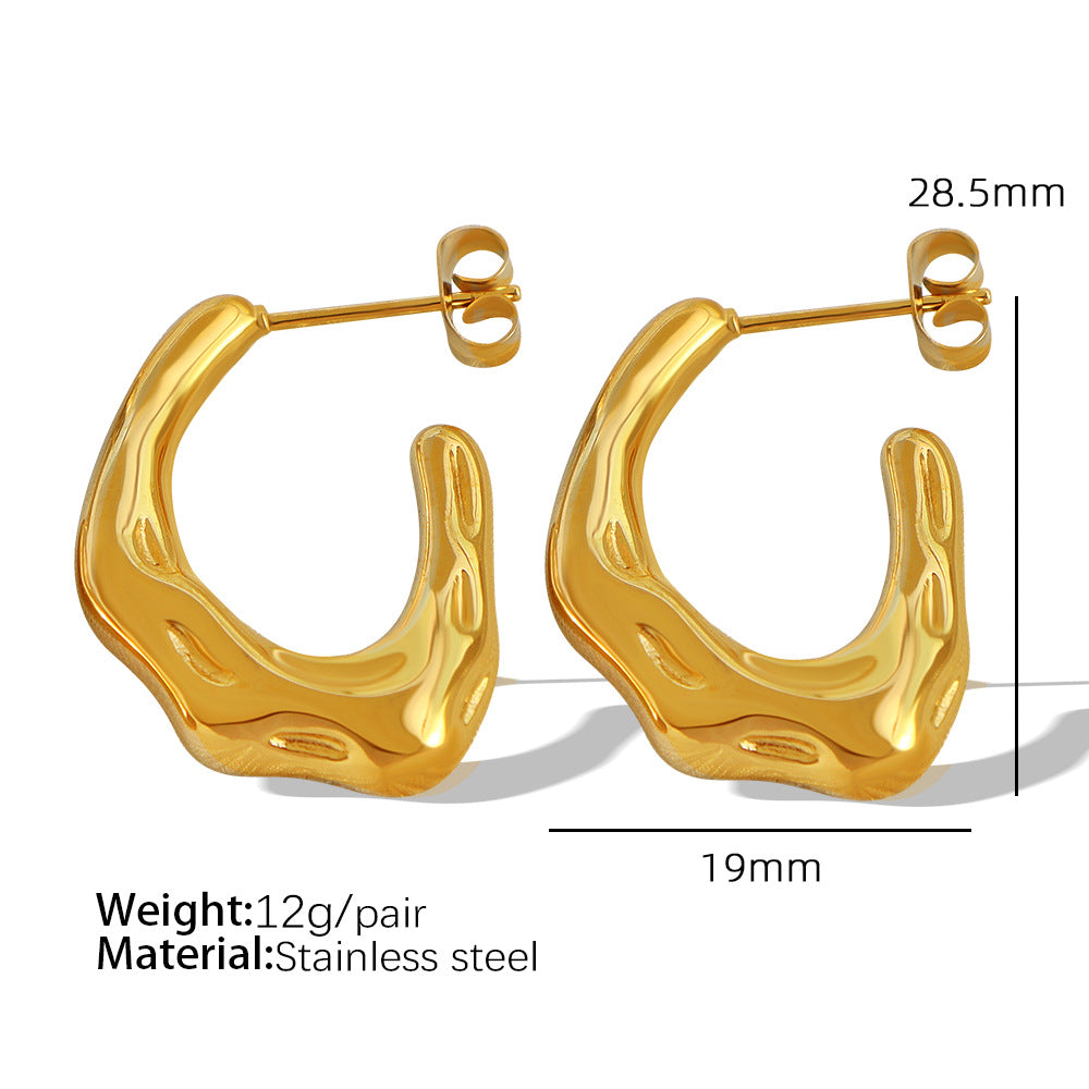 Wholesale Niche Diamond Geometric Horn Thread Earrings