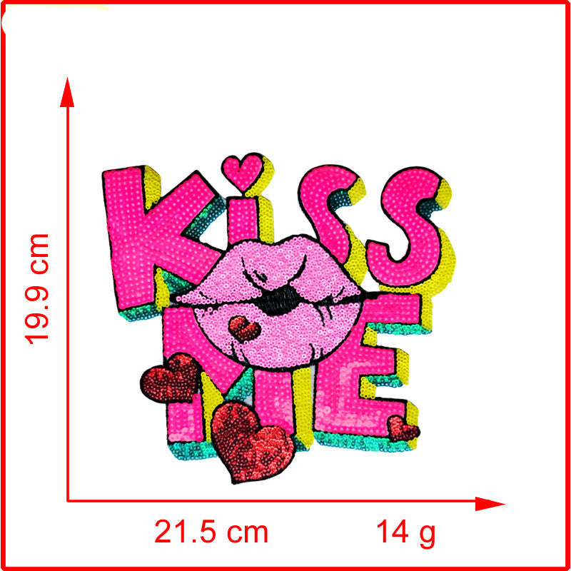 Wholesale  Valentine's Day Bead Embroidery Jewelry Sequin Embroidery Patch Cloth Stickers Clothing Accessories Factory Direct Supply