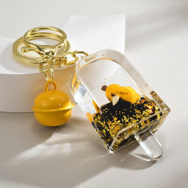Wholesale Acrylic oil-filled capybara keychain