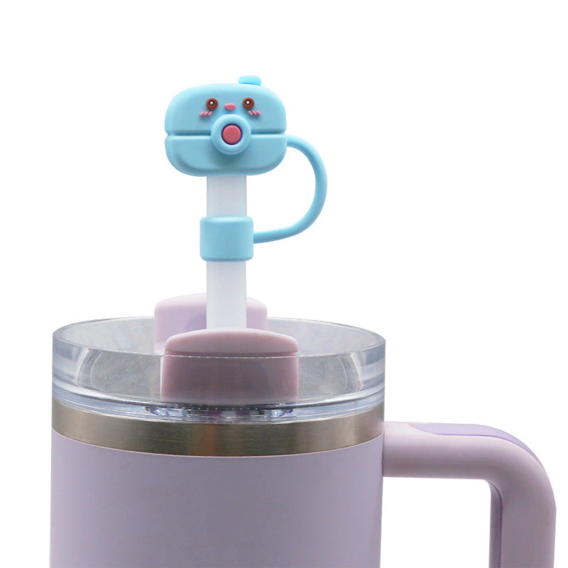 Wholesale 3pcs PVC 3D cartoon 8-10mm environmentally friendly straw cap