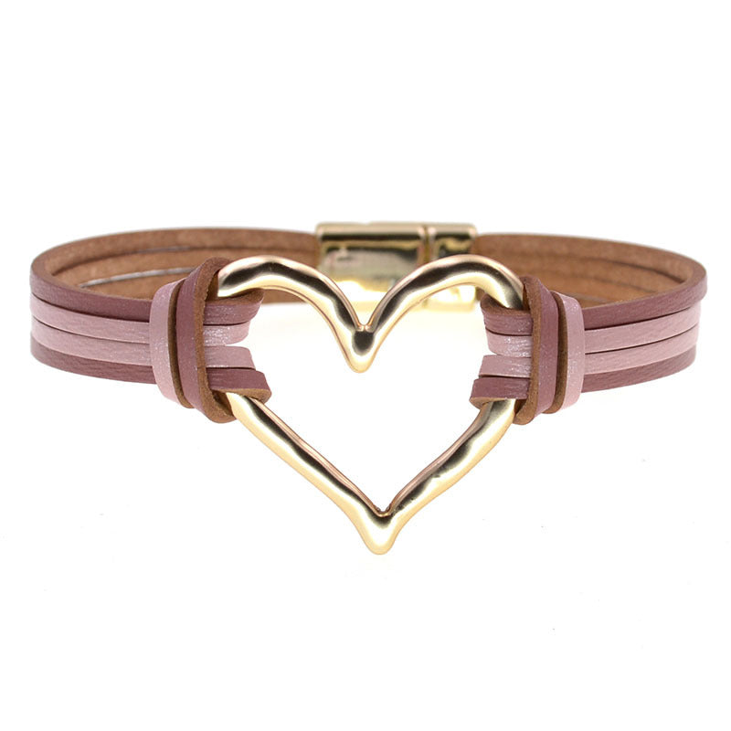 Wholesale Layered large heart-shaped women' s bracelet
