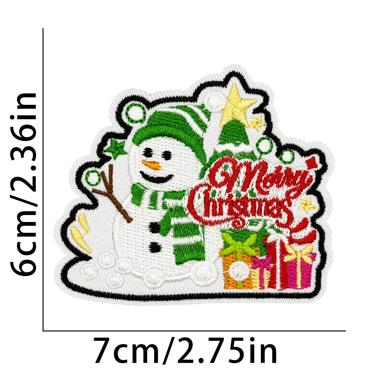 Wholesale Festive Christmas Santa Snowman Tree Embroidered Patches 9 Piece Polyester Set For Towel Decoration Home Decor Gift