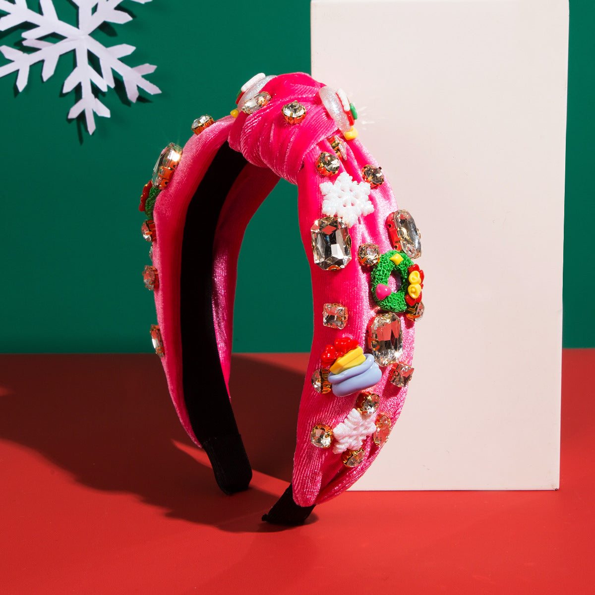 Wholesale Christmas Velvet Santa Tree Santa Claus Snowflake Headband