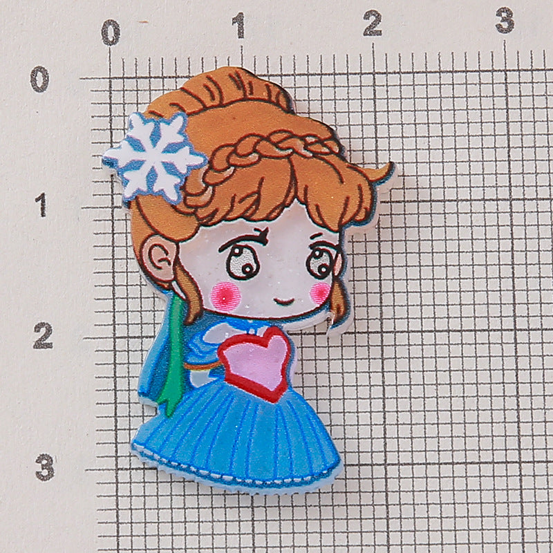 Wholesale  10pcs Acrylic Jewelry Accessories Cute Princess Girls Acrylic Flatback