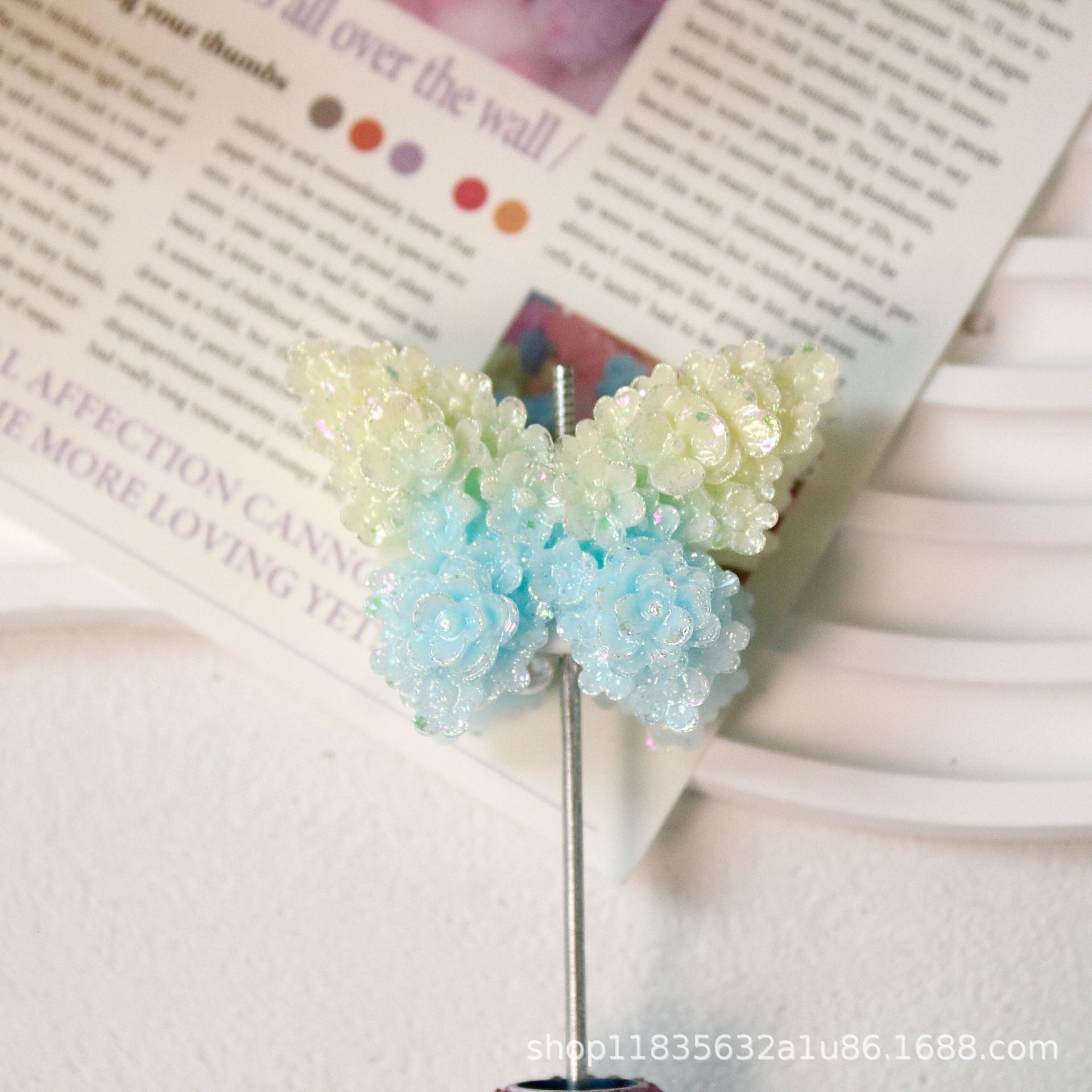 Wholesale 10pcs colored butterfly sugar beads