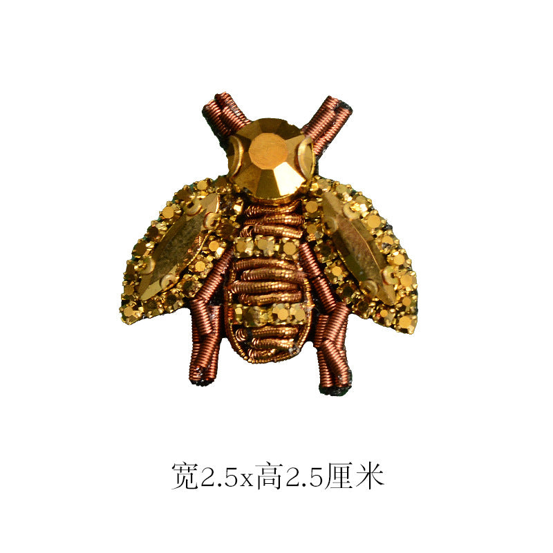 Wholesale DIY Handmade Beaded Cloth Stickers Rhinestones Little Bee Hat Clothes Decoration