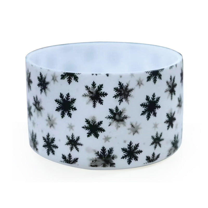 Wholesale Creative simple pattern silicone cup cover insulation film water transfer printing sports kettle space Pot Cup cover cup bottom cover for cups