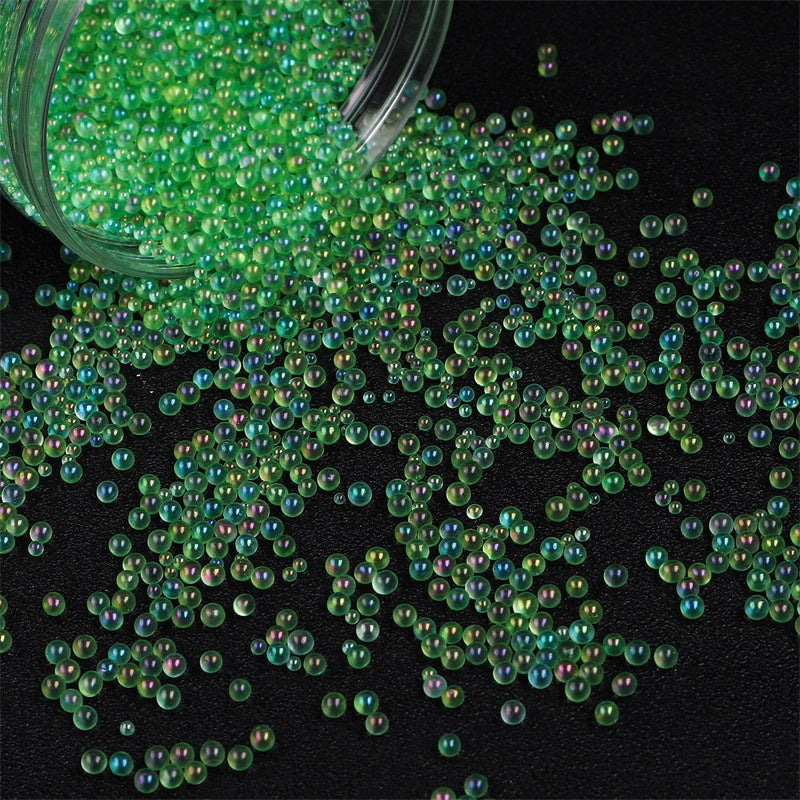 Wholesale 30g Non Porous Transparent Iridescent Glass Rice Beads