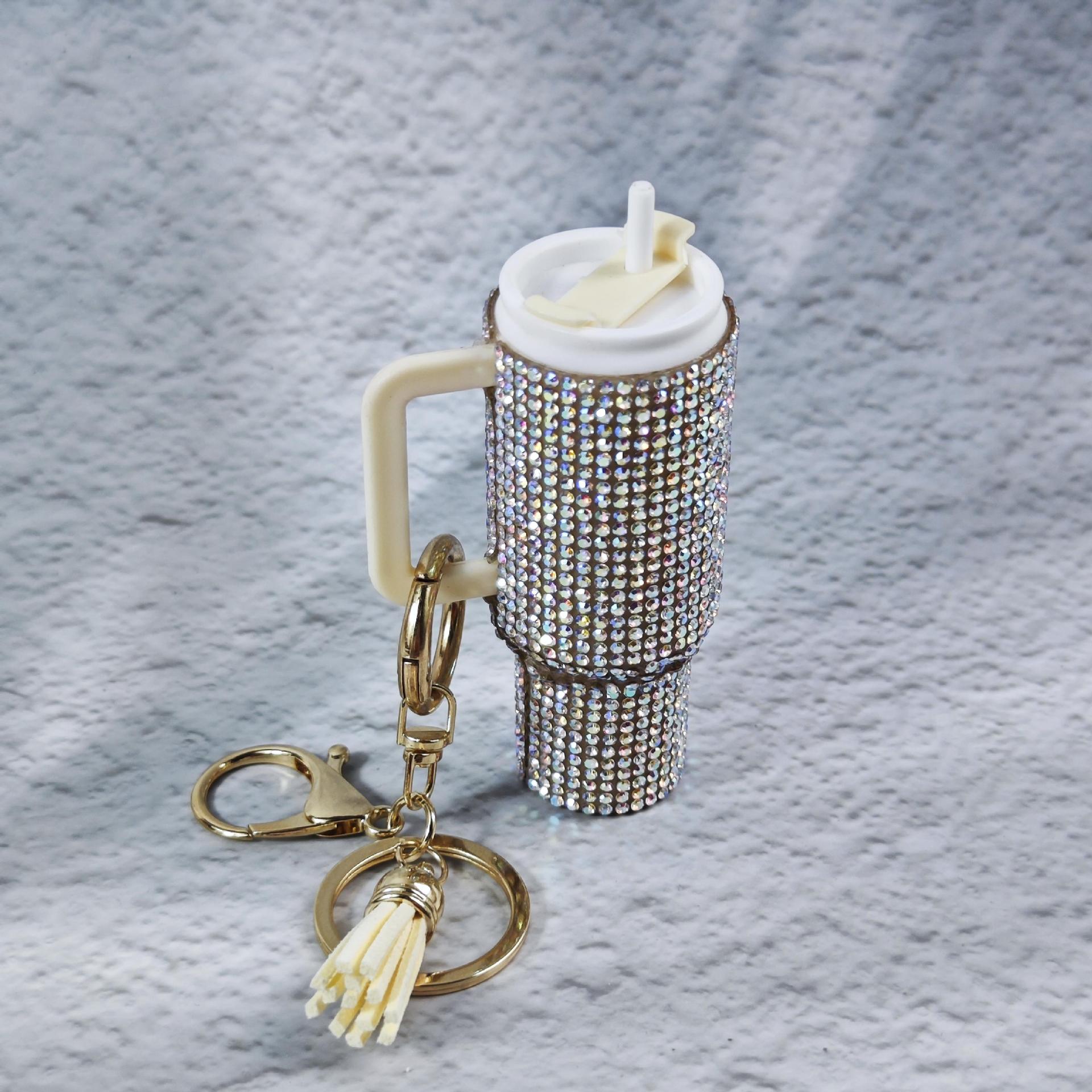 Wholesale  Mini Ice cup Keychain Diamond New Product Keychain Pendant Mother's Day Keychain Can Hold Lipstick Backpack Pendant