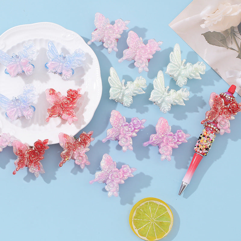Wholesale 10pcs cartoon bead pen butterfly loose beads accessories
