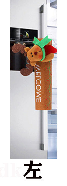 Wholesale 3pcs/pack Fridge Put Gloves Flannel Old Man Snowman Elk Christmas Home Décor