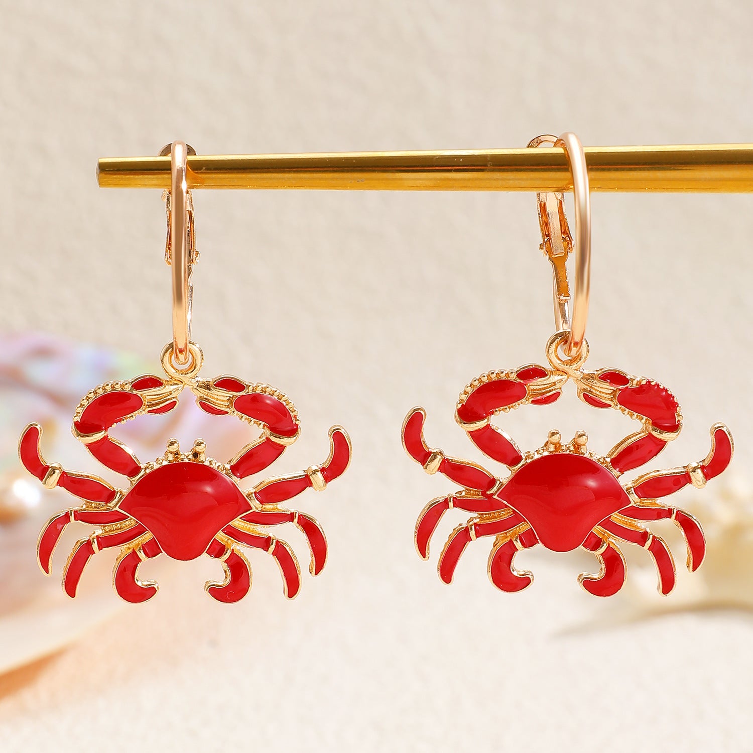 Wholesale Red Lobster Blue Crab Drop Earrings Women Beach Ocean Vacation Style Zinc Alloy Jewelry Fashion Accessory