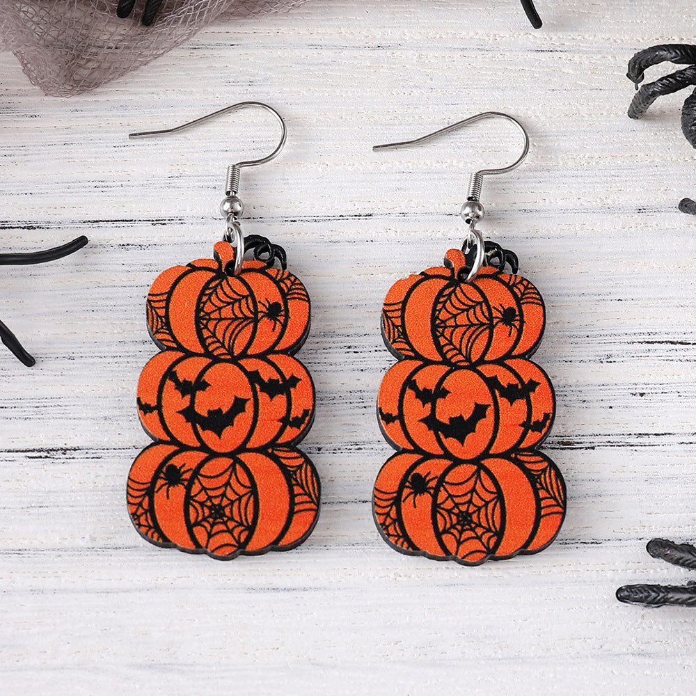 Wholesale  wooden gothic style double-sided earrings