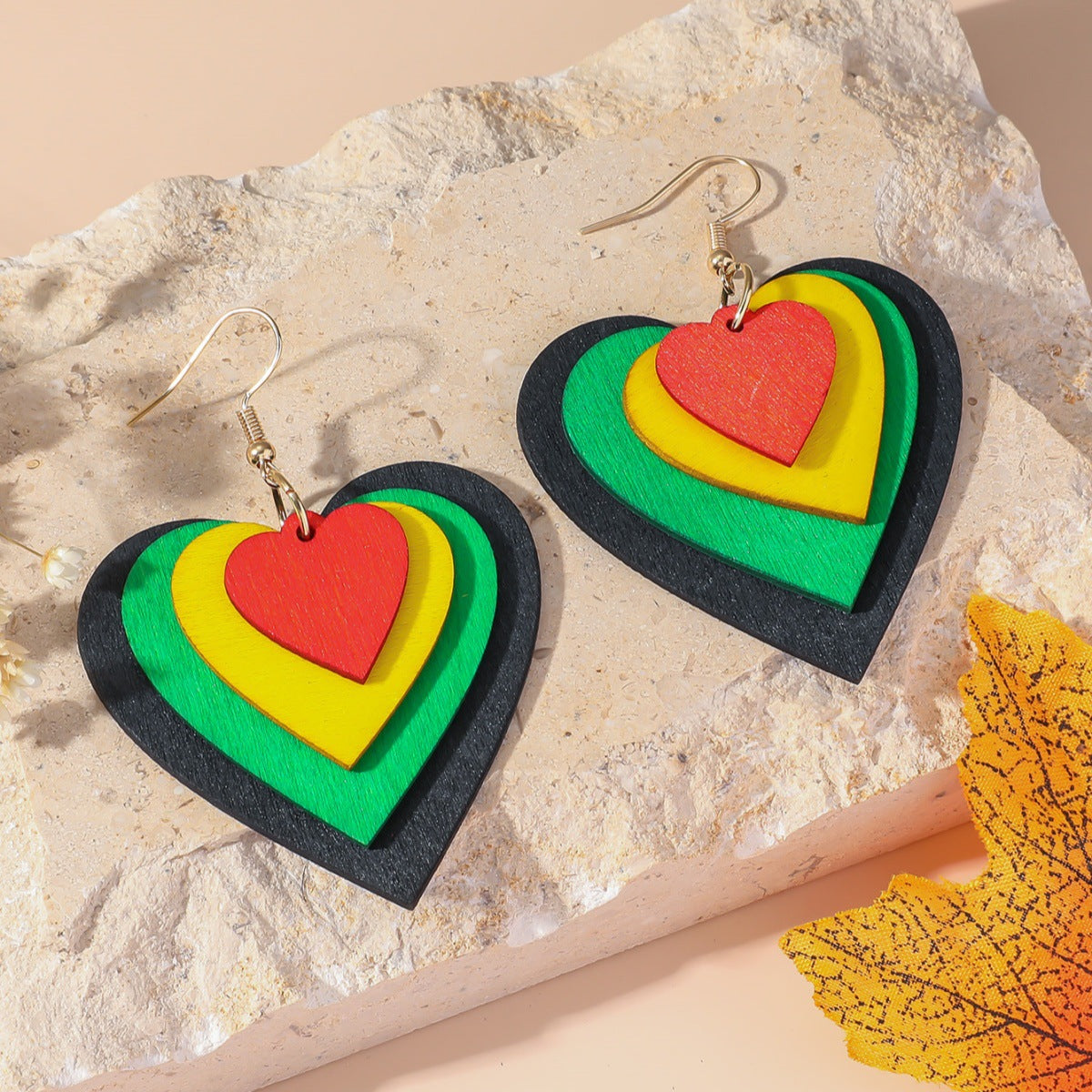 Wholesale Simple Fashion Wood Geometric Earrings