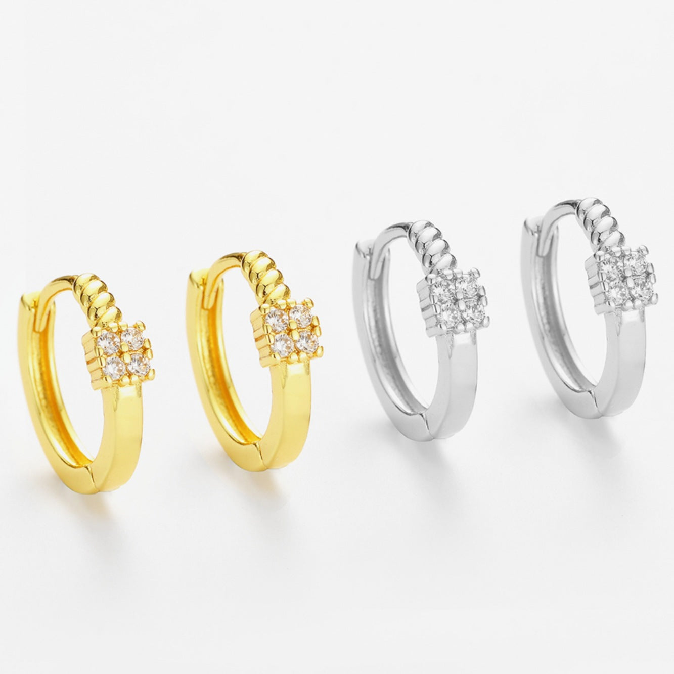 Wholesale Diamond-studded geometric twist earrings,  unique and elegant women' s ear cuffs