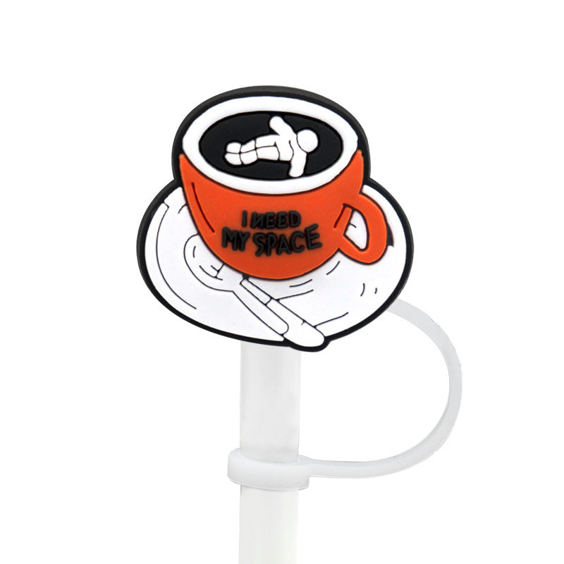 Wholesale 10PCS Coffee Silicone Straw Tube Cap Straw Decoration