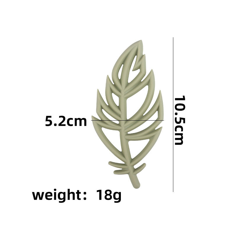 Wholesale 3PCS DIY Cartoon Silicone Leaf Feathers Focal Beads