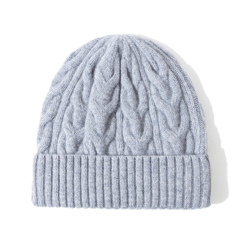 Wholesale Autumn and Winter Thick Warm Sheep Wool Beanie
