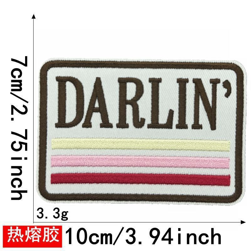 Wholesale Large English Motif Iron On Embroidered Patch No Sew Polyester DIY Applique For Hats Clothing Chic Gift Resale