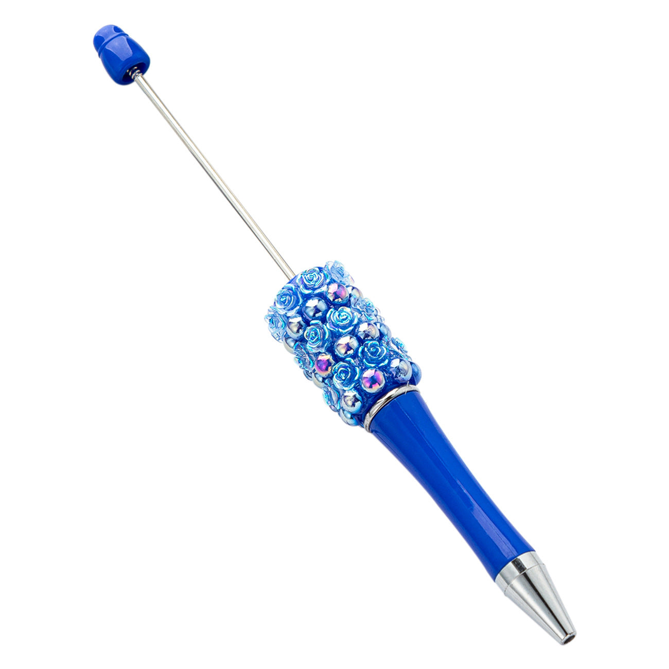 Wholesale Beadable Pens Rose Flower Handmade Stickers Multi-color Rotating Ballpoint Pens