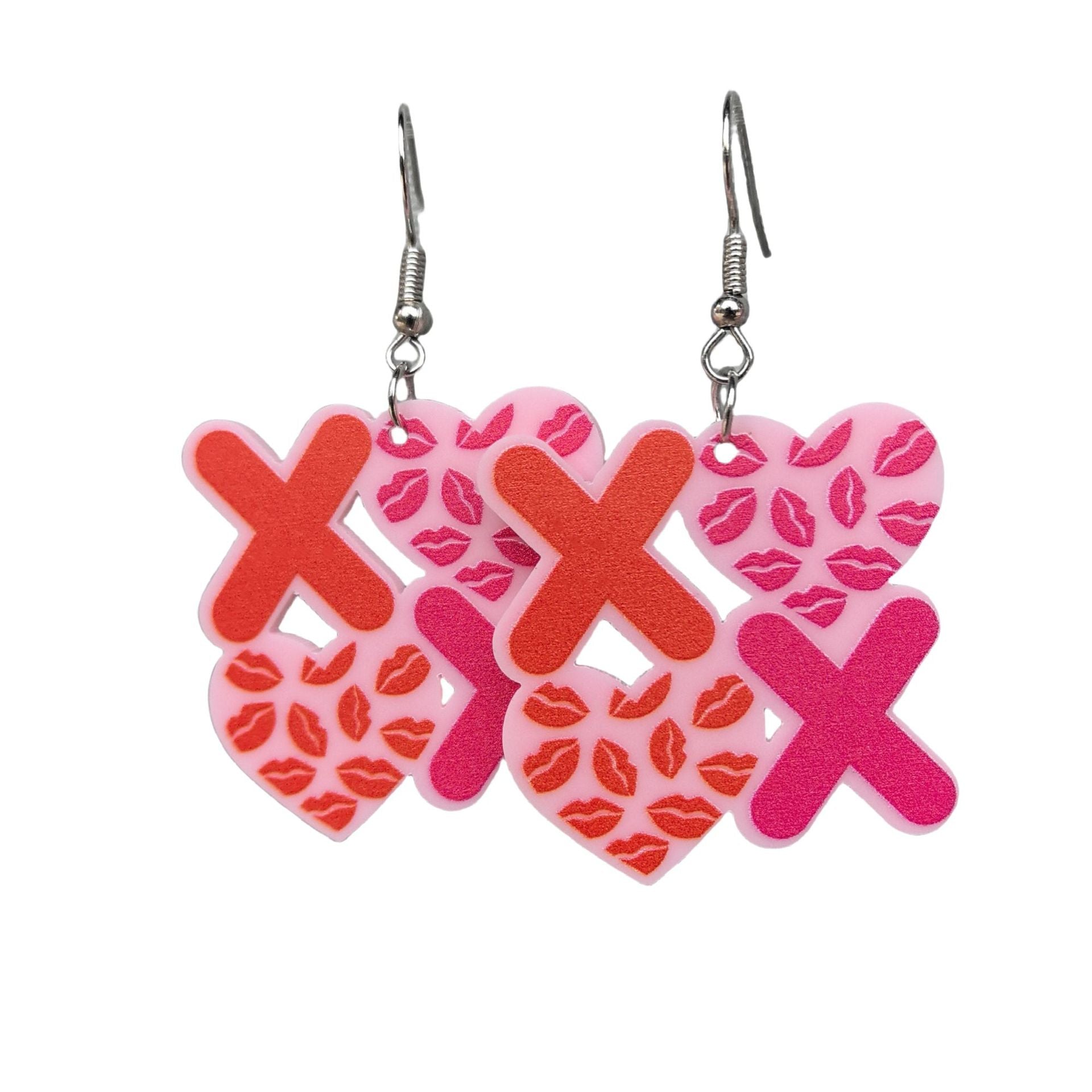 Wholesale Hollow Lips XOXO English Letter Valentine' s Day Acrylic Earrings