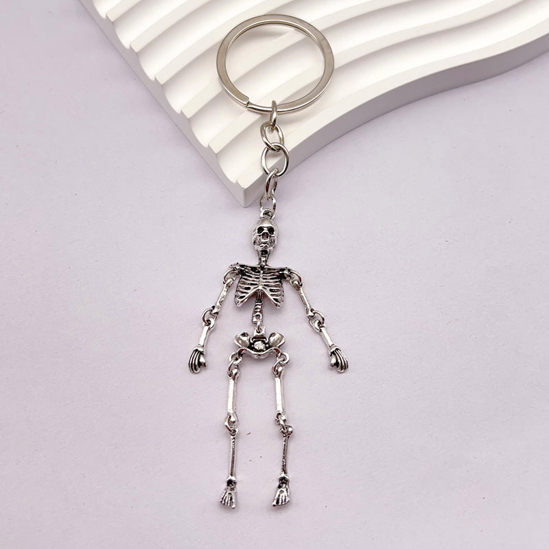 Wholesale Gothic Skull Keychain Halloween Metal Skull Keyring