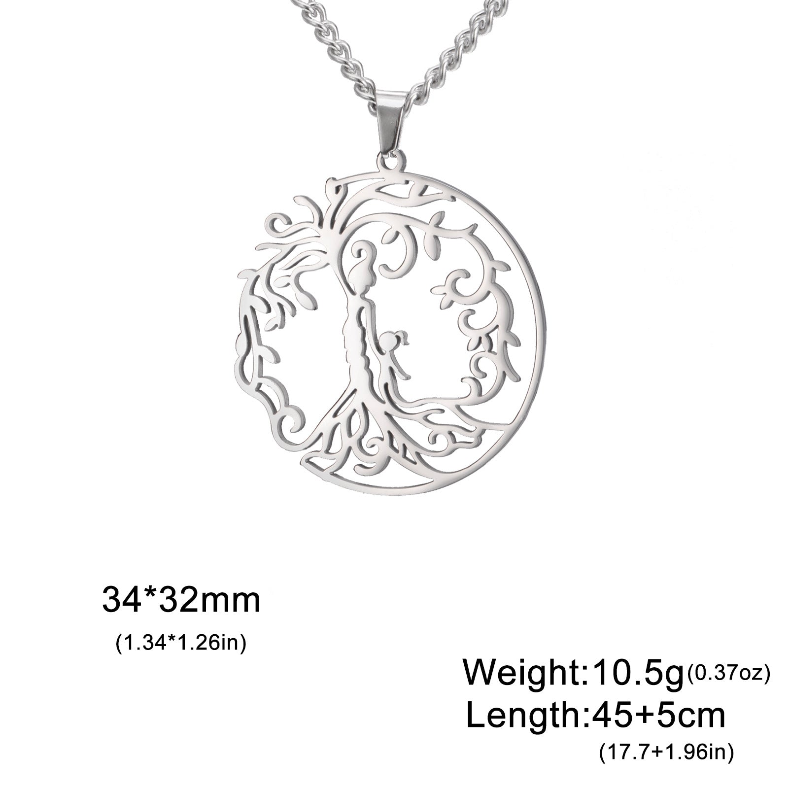 Wholesale Mother' s Day electroplated Tree of Life parent-child Stainless steel necklace