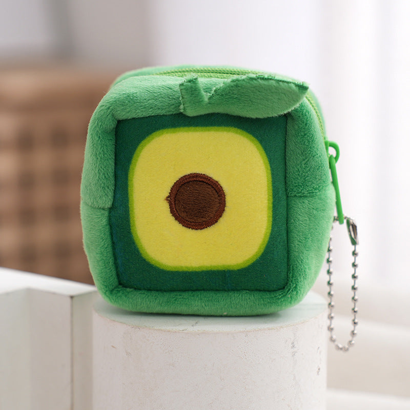 Wholesale Fruit Series Plush Coin Purse Keychain