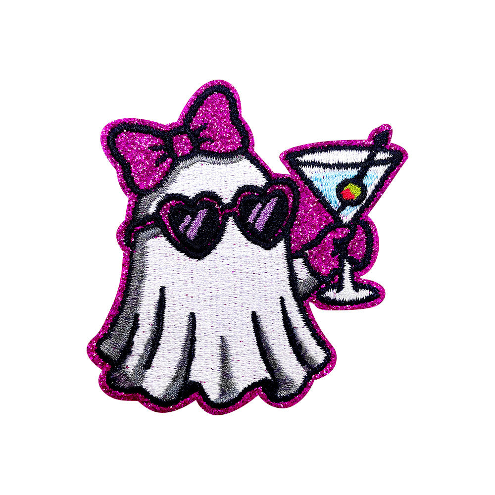 Wholesale  Embroidered Sequin Patches Ghost Witch Pumpkin Skull Haunted House Designs DIY Fashion Accessory For Coats And Clothing