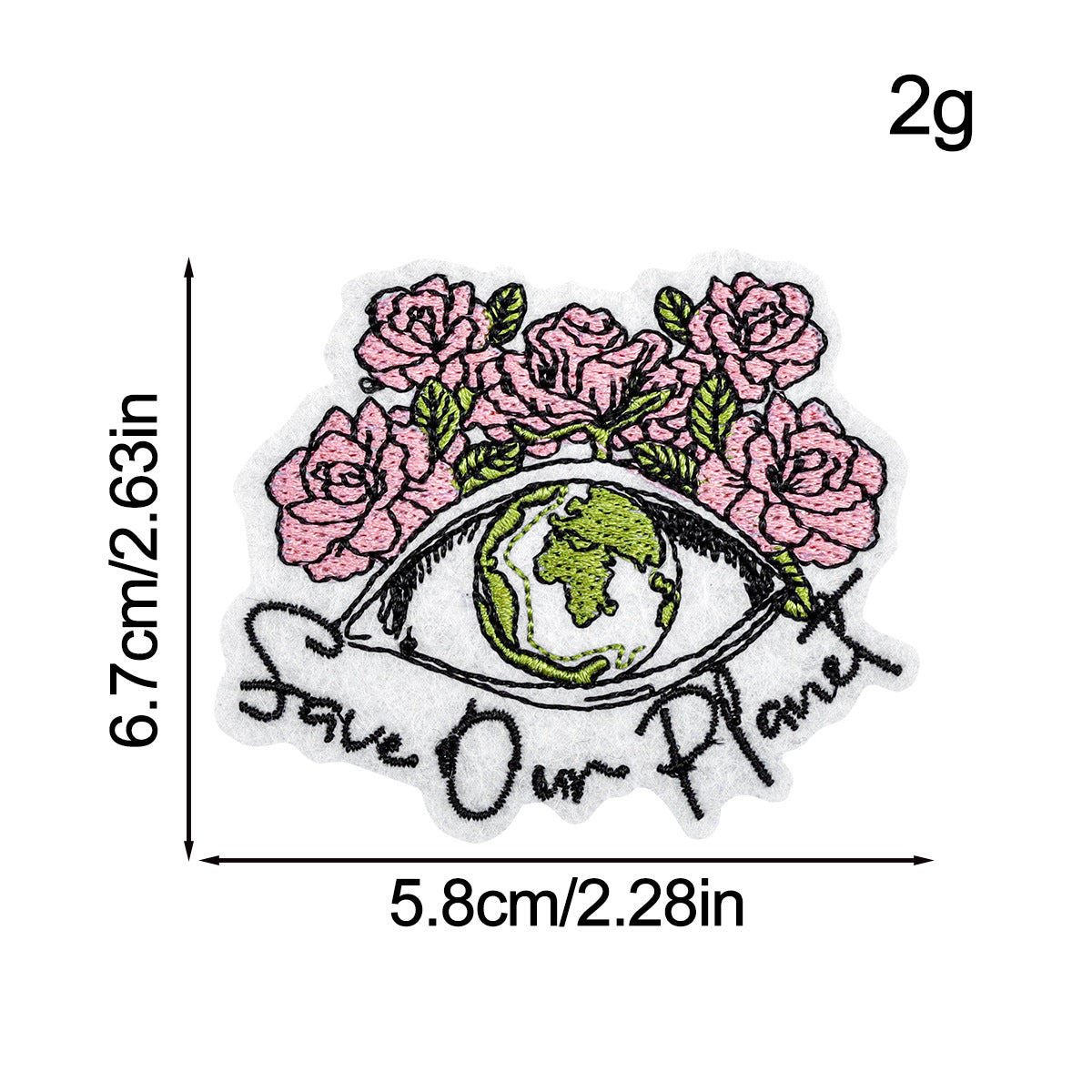 Wholesale Earth Environmental Protection Green Embroidered Cloth Patch